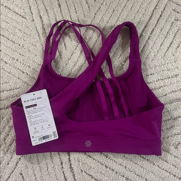 NWT Athleta Run Free Sports Bra Rose Verbena Size S - Picture 2 of 4